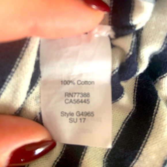 J.Crew Navy & White, emerald trim shell top XXL - Picture 4 of 4